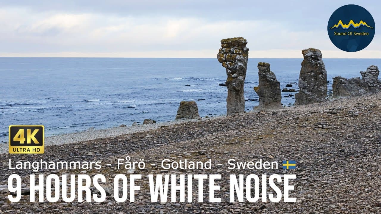 Langhammars, Fårö, Sweden - 9 hours Sound for Focusing - Waves & Wind