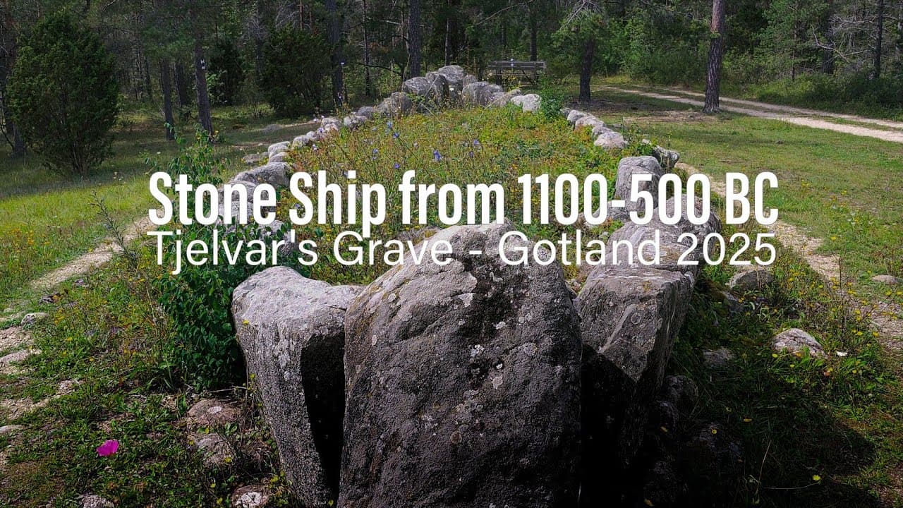 Stone Ship Grave – Tjelvars Grav, Gotland - Walking Video