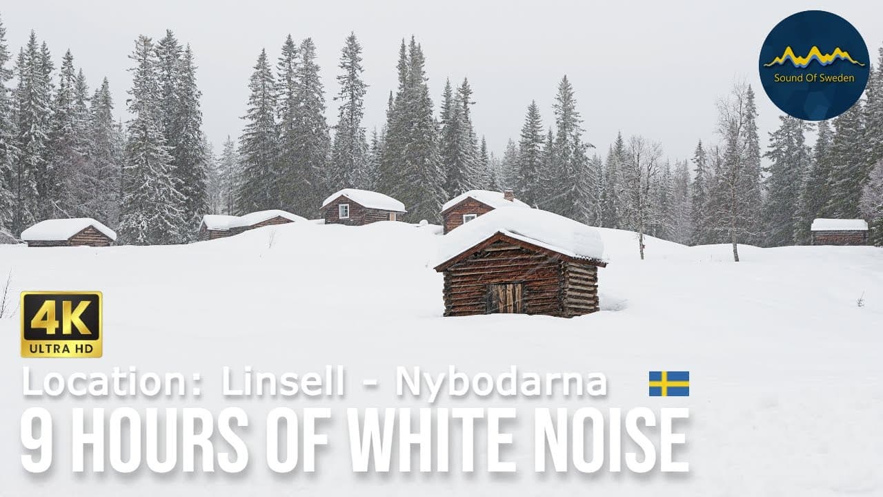 9 hours Focus Sound - Snow - ambient Winter Sound from Sweden. Location: Linsell - Nybodarna